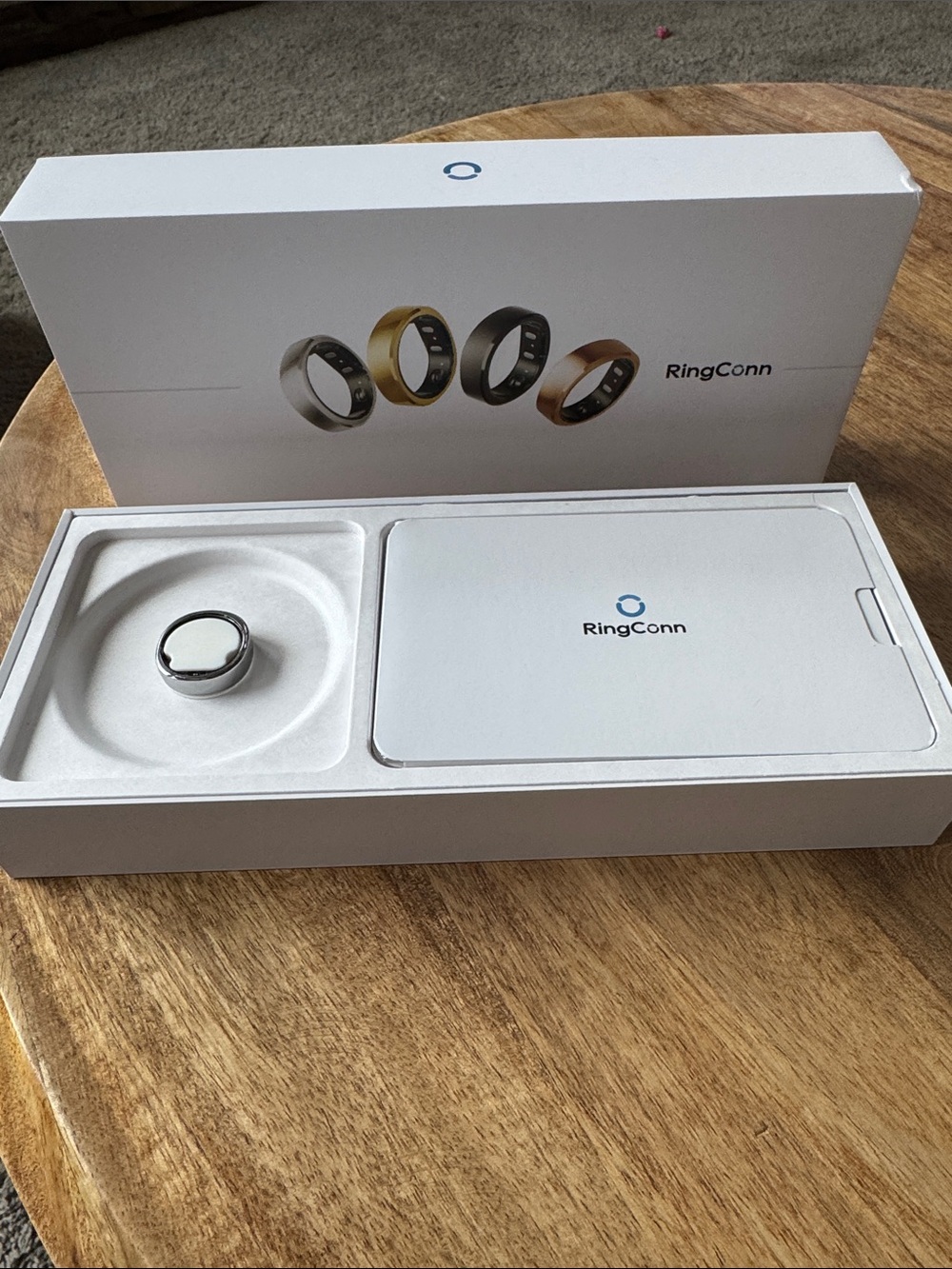 RingConn Smart Ring — Silver Health & Notification Wearable